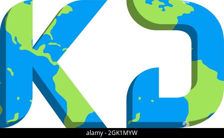 Initial KD logo design with World Map style, Logo business branding.` Stock Vector